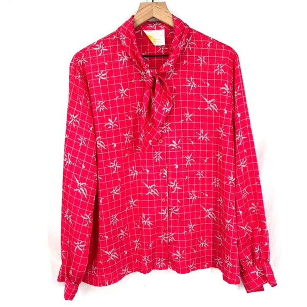 Vintage Pendleton Country Sophisticates neckerchief secretary blouse top 16